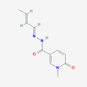 molecular formula C11H13N3O2 B3858811 N'-2-buten-1-ylidene-1-methyl-6-oxo-1,6-dihydro-3-pyridinecarbohydrazide 