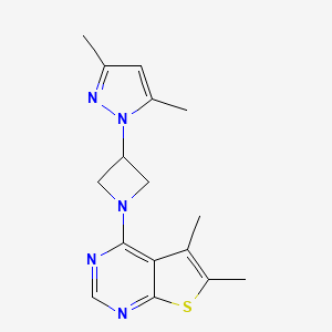 molecular formula C16H19N5S B3858818 4-[3-(3,5-dimethyl-1H-pyrazol-1-yl)azetidin-1-yl]-5,6-dimethylthieno[2,3-d]pyrimidine 
