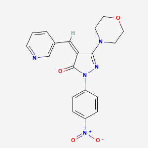 molecular formula C19H17N5O4 B3858834 5-(4-morpholinyl)-2-(4-nitrophenyl)-4-(3-pyridinylmethylene)-2,4-dihydro-3H-pyrazol-3-one 