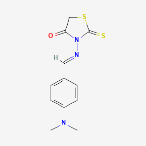 molecular formula C12H13N3OS2 B3858838 3-{[4-(dimethylamino)benzylidene]amino}-2-thioxo-1,3-thiazolidin-4-one CAS No. 5493-65-2