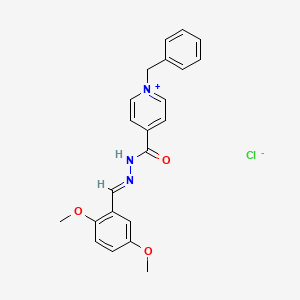 molecular formula C22H22ClN3O3 B3858853 1-benzyl-4-{[2-(2,5-dimethoxybenzylidene)hydrazino]carbonyl}pyridinium chloride 