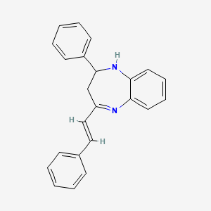 molecular formula C23H20N2 B3858856 2-phenyl-4-(2-phenylvinyl)-2,3-dihydro-1H-1,5-benzodiazepine 