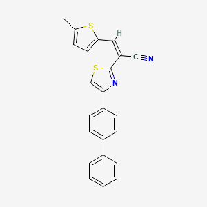 molecular formula C23H16N2S2 B3858864 2-[4-(4-biphenylyl)-1,3-thiazol-2-yl]-3-(5-methyl-2-thienyl)acrylonitrile 