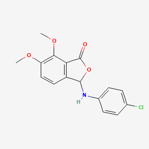 molecular formula C16H14ClNO4 B3858878 3-[(4-chlorophenyl)amino]-6,7-dimethoxy-2-benzofuran-1(3H)-one 