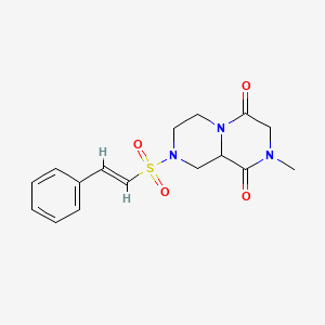2-methyl-8-{[(E)-2-phenylvinyl]sulfonyl}tetrahydro-2H-pyrazino[1,2-a]pyrazine-1,4(3H,6H)-dione