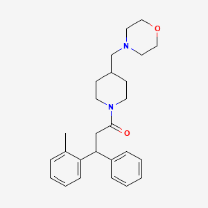 molecular formula C26H34N2O2 B3858889 4-({1-[3-(2-methylphenyl)-3-phenylpropanoyl]-4-piperidinyl}methyl)morpholine 