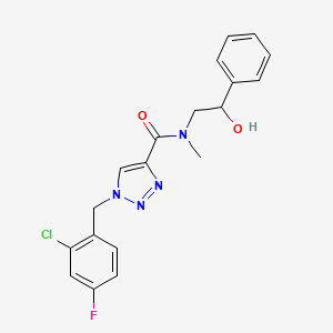 molecular formula C19H18ClFN4O2 B3858914 1-(2-chloro-4-fluorobenzyl)-N-(2-hydroxy-2-phenylethyl)-N-methyl-1H-1,2,3-triazole-4-carboxamide 