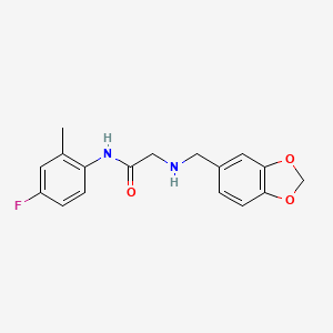 molecular formula C17H17FN2O3 B3858921 2-[(1,3-benzodioxol-5-ylmethyl)amino]-N-(4-fluoro-2-methylphenyl)acetamide 