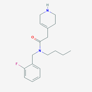 molecular formula C18H25FN2O B3858930 N-butyl-N-(2-fluorobenzyl)-2-(1,2,3,6-tetrahydro-4-pyridinyl)acetamide hydrochloride 