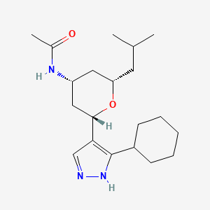 molecular formula C20H33N3O2 B3858935 N-[(2S*,4R*,6S*)-2-(3-cyclohexyl-1H-pyrazol-4-yl)-6-isobutyltetrahydro-2H-pyran-4-yl]acetamide 