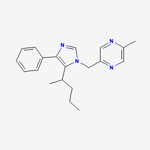 molecular formula C20H24N4 B3858941 2-methyl-5-{[5-(1-methylbutyl)-4-phenyl-1H-imidazol-1-yl]methyl}pyrazine 