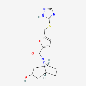 molecular formula C15H18N4O3S B3858959 (3-endo)-8-{5-[(4H-1,2,4-triazol-3-ylthio)methyl]-2-furoyl}-8-azabicyclo[3.2.1]octan-3-ol 
