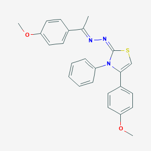 molecular formula C25H23N3O2S B385896 4-(4-methoxyphenyl)-3-phenyl-1,3-thiazol-2(3H)-one [1-(4-methoxyphenyl)ethylidene]hydrazone 