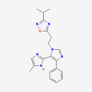 3'-[2-(3-isopropyl-1,2,4-oxadiazol-5-yl)ethyl]-4-methyl-5'-phenyl-1H,3'H-2,4'-biimidazole