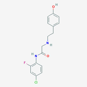 molecular formula C16H16ClFN2O2 B3858982 N-(4-chloro-2-fluorophenyl)-2-{[2-(4-hydroxyphenyl)ethyl]amino}acetamide 
