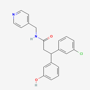 3-(3-chlorophenyl)-3-(3-hydroxyphenyl)-N-(4-pyridinylmethyl)propanamide