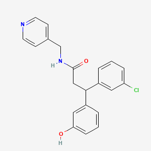 molecular formula C21H19ClN2O2 B3858989 3-(3-chlorophenyl)-3-(3-hydroxyphenyl)-N-(4-pyridinylmethyl)propanamide 