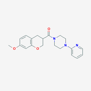 molecular formula C20H23N3O3 B3858994 1-[(7-methoxy-3,4-dihydro-2H-chromen-3-yl)carbonyl]-4-pyridin-2-ylpiperazine 