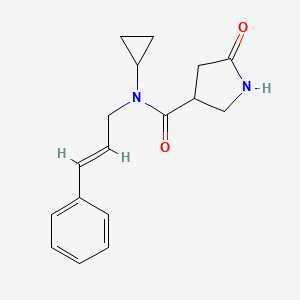 molecular formula C17H20N2O2 B3859001 N-cyclopropyl-5-oxo-N-[(2E)-3-phenyl-2-propen-1-yl]-3-pyrrolidinecarboxamide 