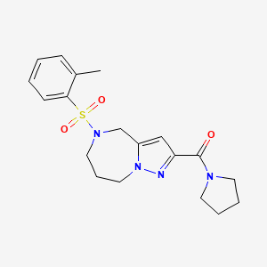 molecular formula C19H24N4O3S B3859003 5-[(2-methylphenyl)sulfonyl]-2-(pyrrolidin-1-ylcarbonyl)-5,6,7,8-tetrahydro-4H-pyrazolo[1,5-a][1,4]diazepine 