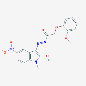 N'-{5-nitro-1-methyl-2-oxo-1,2-dihydro-3H-indol-3-ylidene}-2-(2-methoxyphenoxy)acetohydrazide