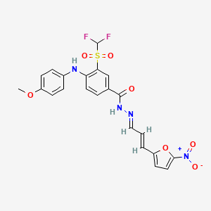 molecular formula C22H18F2N4O7S B3859011 3-[(difluoromethyl)sulfonyl]-4-[(4-methoxyphenyl)amino]-N'-[3-(5-nitro-2-furyl)-2-propen-1-ylidene]benzohydrazide 