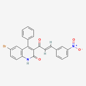 molecular formula C24H15BrN2O4 B3859020 6-bromo-3-[3-(3-nitrophenyl)acryloyl]-4-phenyl-2(1H)-quinolinone CAS No. 5509-44-4