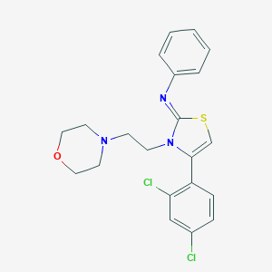 molecular formula C21H21Cl2N3OS B385905 N-(4-(2,4-dichlorophenyl)-3-[2-(4-morpholinyl)ethyl]-1,3-thiazol-2(3H)-ylidene)-N-phenylamine 