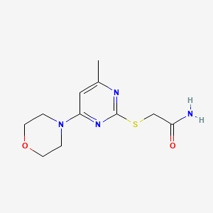 molecular formula C11H16N4O2S B3859063 2-{[4-methyl-6-(4-morpholinyl)-2-pyrimidinyl]thio}acetamide 
