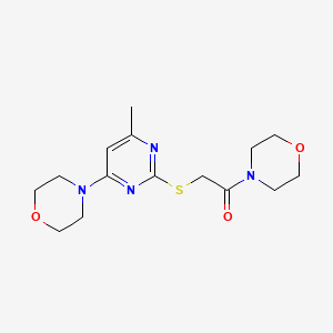 molecular formula C15H22N4O3S B3859078 4-(6-methyl-2-{[2-(4-morpholinyl)-2-oxoethyl]thio}-4-pyrimidinyl)morpholine 