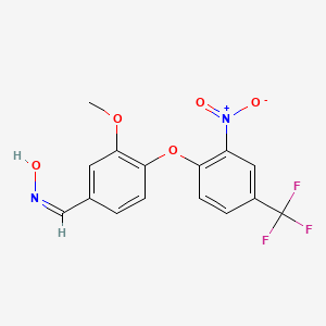 molecular formula C15H11F3N2O5 B3859079 3-methoxy-4-[2-nitro-4-(trifluoromethyl)phenoxy]benzaldehyde oxime 