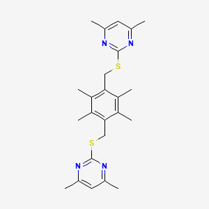 molecular formula C24H30N4S2 B3859082 2,2'-[(2,3,5,6-tetramethyl-1,4-phenylene)bis(methylenethio)]bis(4,6-dimethylpyrimidine) 