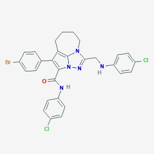 4-(4-bromophenyl)-1-[(4-chloroanilino)methyl]-N-(4-chlorophenyl)-5,6,7,8-tetrahydro-2,2a,8a-triazacyclopenta[cd]azulene-3-carboxamide