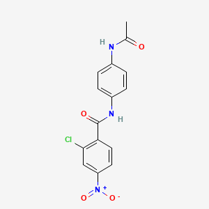 molecular formula C15H12ClN3O4 B3859091 N-[4-(acetylamino)phenyl]-2-chloro-4-nitrobenzamide 