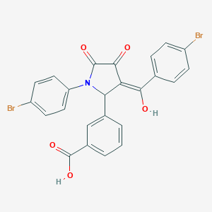molecular formula C24H15Br2NO5 B385911 3-[3-(4-bromobenzoyl)-1-(4-bromophenyl)-4-hydroxy-5-oxo-2,5-dihydro-1H-pyrrol-2-yl]benzoic acid 