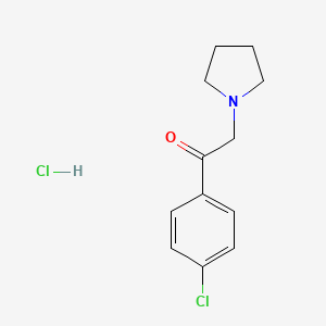 molecular formula C12H15Cl2NO B3859132 1-(4-chlorophenyl)-2-(1-pyrrolidinyl)ethanone hydrochloride 