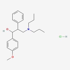 molecular formula C22H32ClNO2 B3859137 3-(dipropylamino)-1-(4-methoxyphenyl)-2-phenyl-1-propanol hydrochloride 