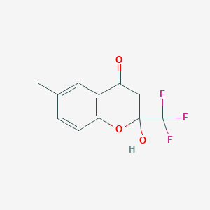 molecular formula C11H9F3O3 B385914 2-Hydroxy-6-methyl-2-trifluoromethylchroman-4-one CAS No. 78605-61-5