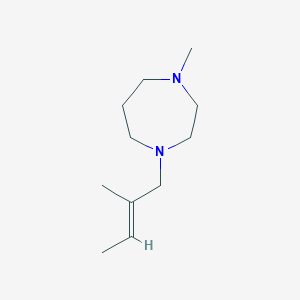 molecular formula C11H22N2 B3859222 1-methyl-4-(2-methyl-2-buten-1-yl)-1,4-diazepane 