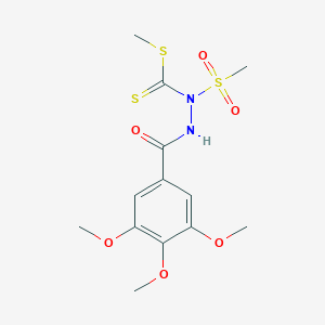 molecular formula C13H18N2O6S3 B385923 Methyl 1-(methylsulfonyl)-2-(3,4,5-trimethoxybenzoyl)hydrazinecarbodithioate 