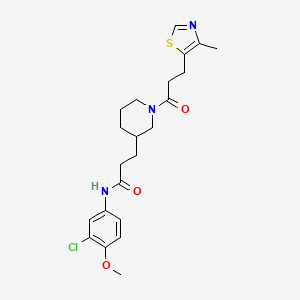 molecular formula C22H28ClN3O3S B3859247 N-(3-chloro-4-methoxyphenyl)-3-{1-[3-(4-methyl-1,3-thiazol-5-yl)propanoyl]-3-piperidinyl}propanamide 