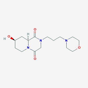molecular formula C15H25N3O4 B3859249 (8R*,9aS*)-8-hydroxy-2-(3-morpholin-4-ylpropyl)tetrahydro-2H-pyrido[1,2-a]pyrazine-1,4(3H,6H)-dione 