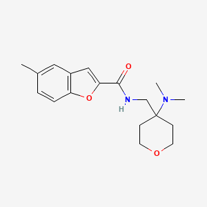 N-{[4-(dimethylamino)tetrahydro-2H-pyran-4-yl]methyl}-5-methyl-1-benzofuran-2-carboxamide