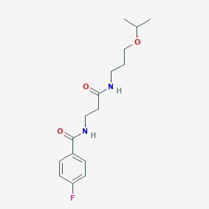 molecular formula C16H23FN2O3 B3859285 4-fluoro-N-{3-[(3-isopropoxypropyl)amino]-3-oxopropyl}benzamide 