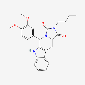 molecular formula C25H27N3O4 B3859296 2-butyl-5-(3,4-dimethoxyphenyl)-5,6,11,11a-tetrahydro-1H-imidazo[1',5':1,6]pyrido[3,4-b]indole-1,3(2H)-dione 