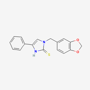 molecular formula C17H14N2O2S B3859316 1-(1,3-benzodioxol-5-ylmethyl)-4-phenyl-1H-imidazole-2-thiol 