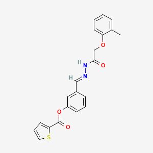 3-{2-[(2-methylphenoxy)acetyl]carbonohydrazonoyl}phenyl 2-thiophenecarboxylate