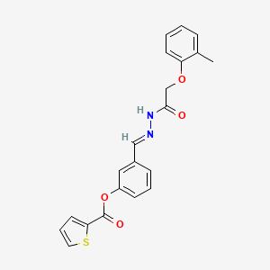 molecular formula C21H18N2O4S B3859324 3-{2-[(2-methylphenoxy)acetyl]carbonohydrazonoyl}phenyl 2-thiophenecarboxylate 