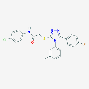 2-{[5-(4-bromophenyl)-4-(3-methylphenyl)-4H-1,2,4-triazol-3-yl]sulfanyl}-N-(4-chlorophenyl)acetamide