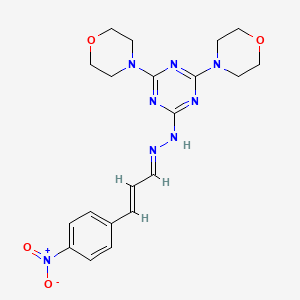 molecular formula C20H24N8O4 B3859330 3-(4-nitrophenyl)acrylaldehyde (4,6-di-4-morpholinyl-1,3,5-triazin-2-yl)hydrazone 